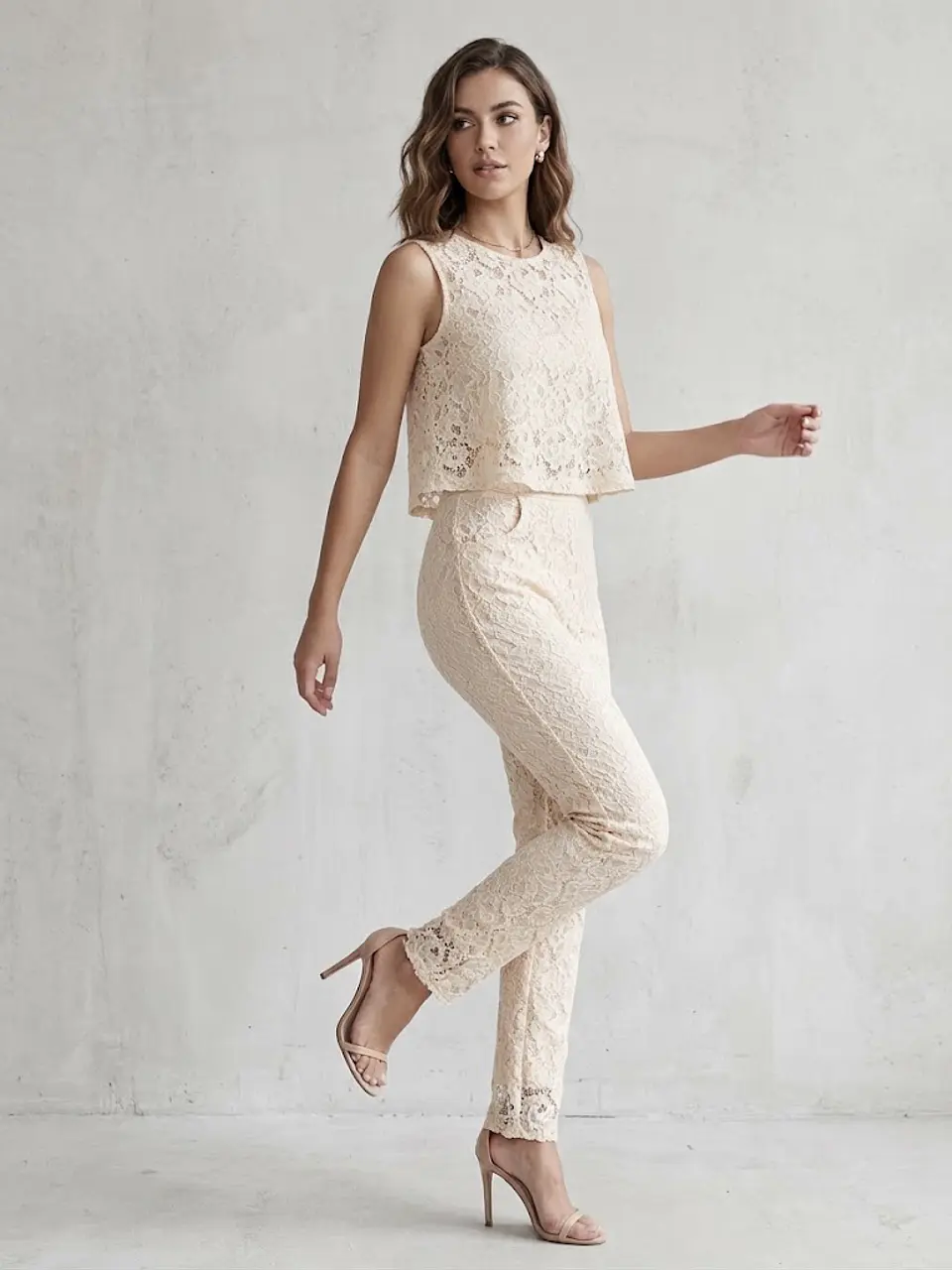 Conjunto Polera y Pantalón Mujer Encaje Pret A Mixer Talla 42 7