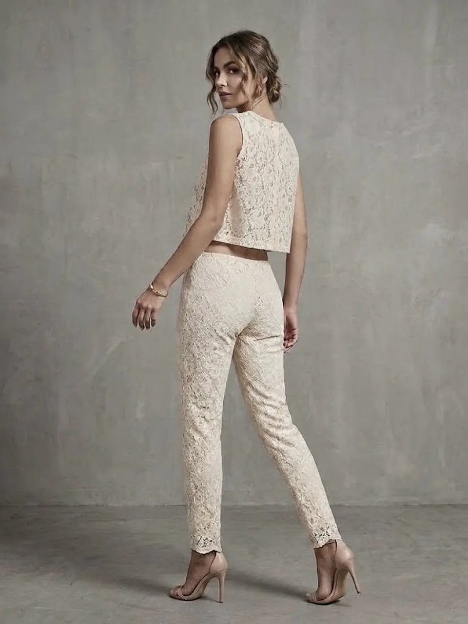 Conjunto Polera y Pantalón Mujer Encaje Pret A Mixer Talla 42 8