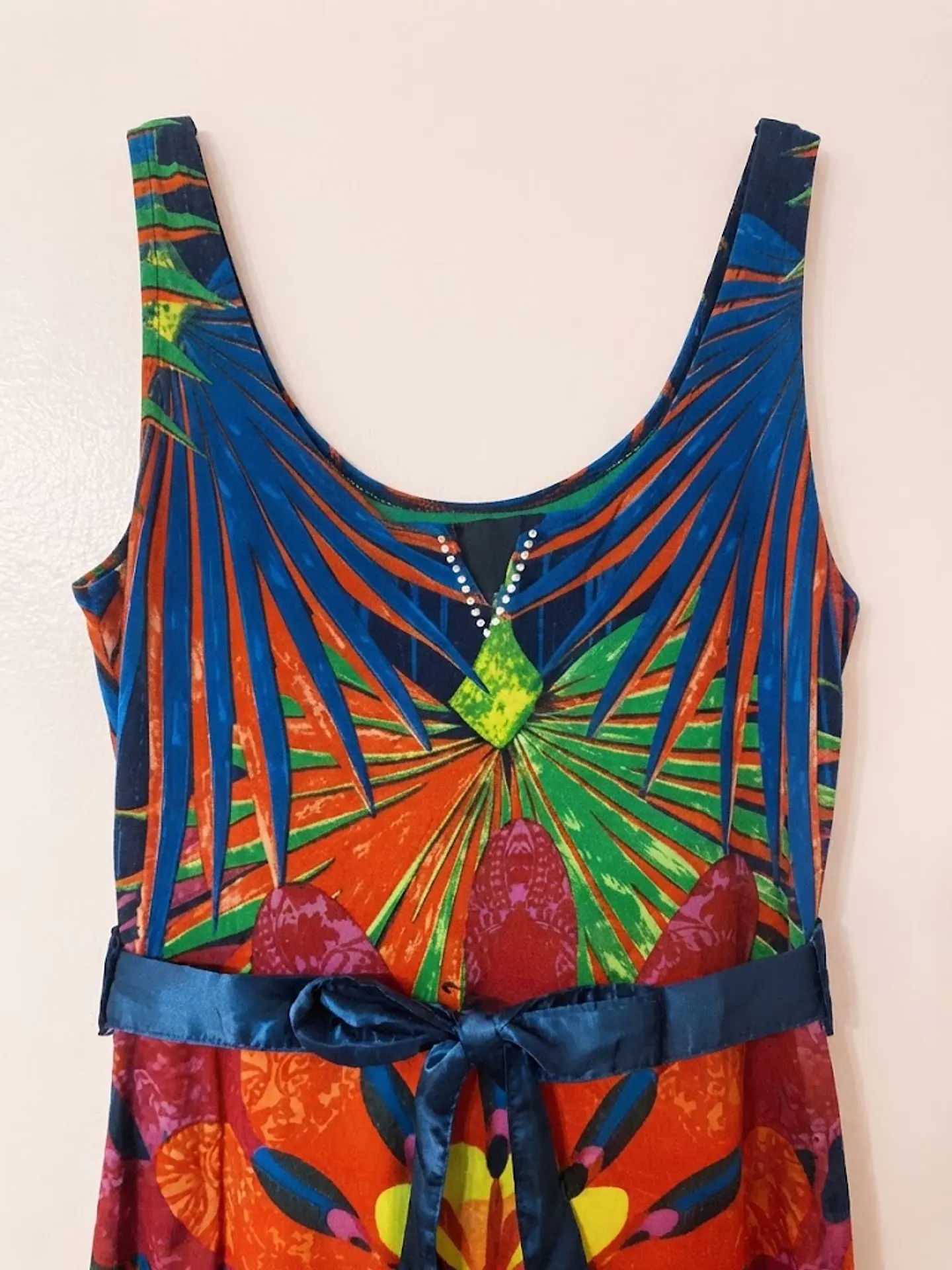 Vestido Desigual Estampado Multicolor Mujer Talla S  6