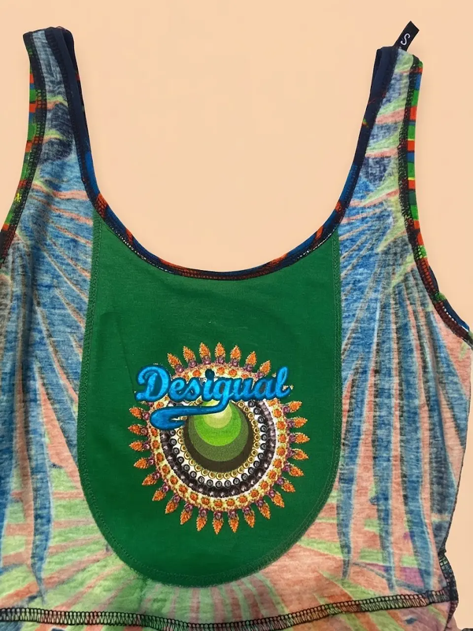 Vestido Desigual Estampado Multicolor Mujer Talla S  8
