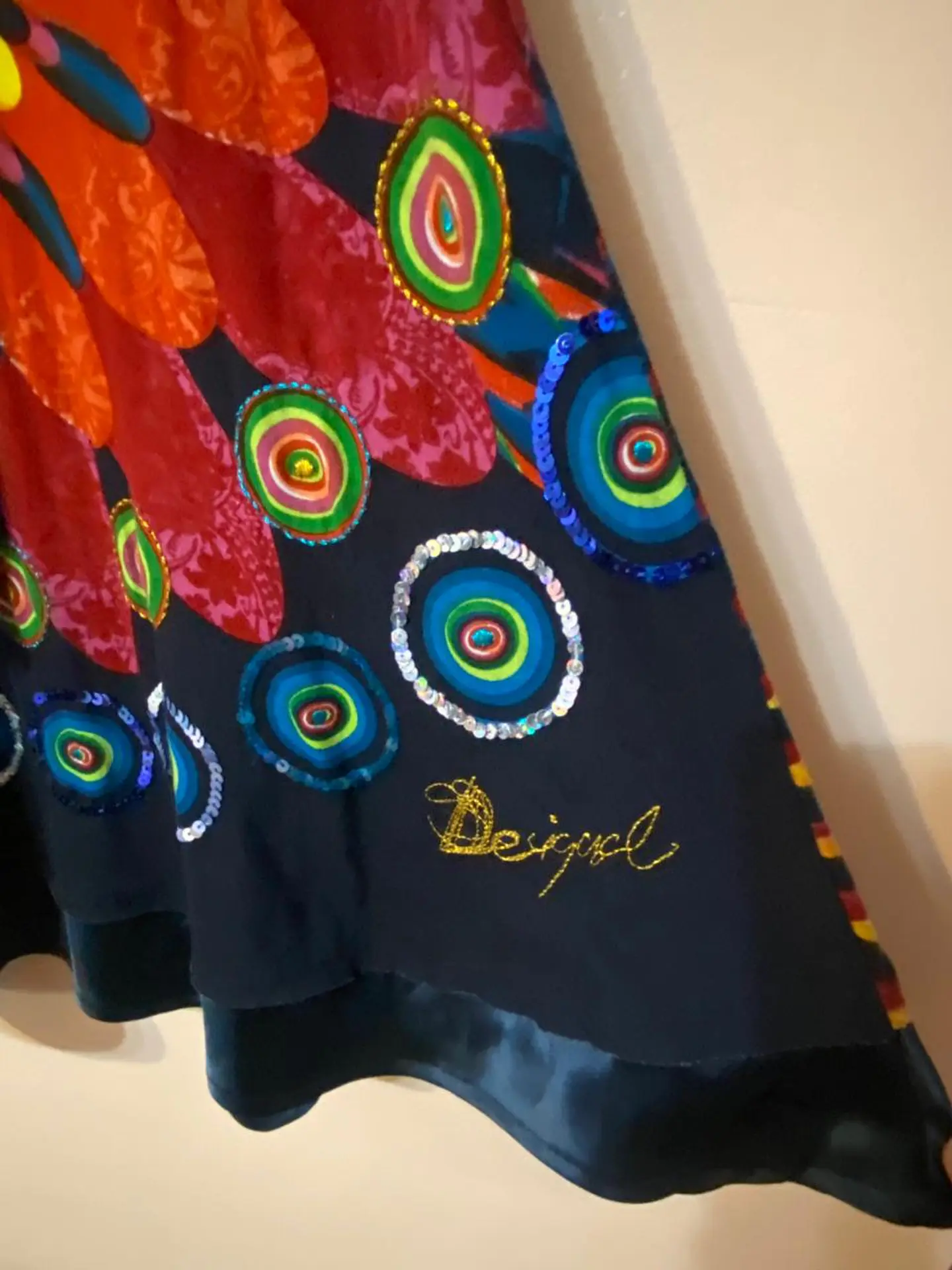 Vestido Desigual Estampado Multicolor Mujer Talla S  11