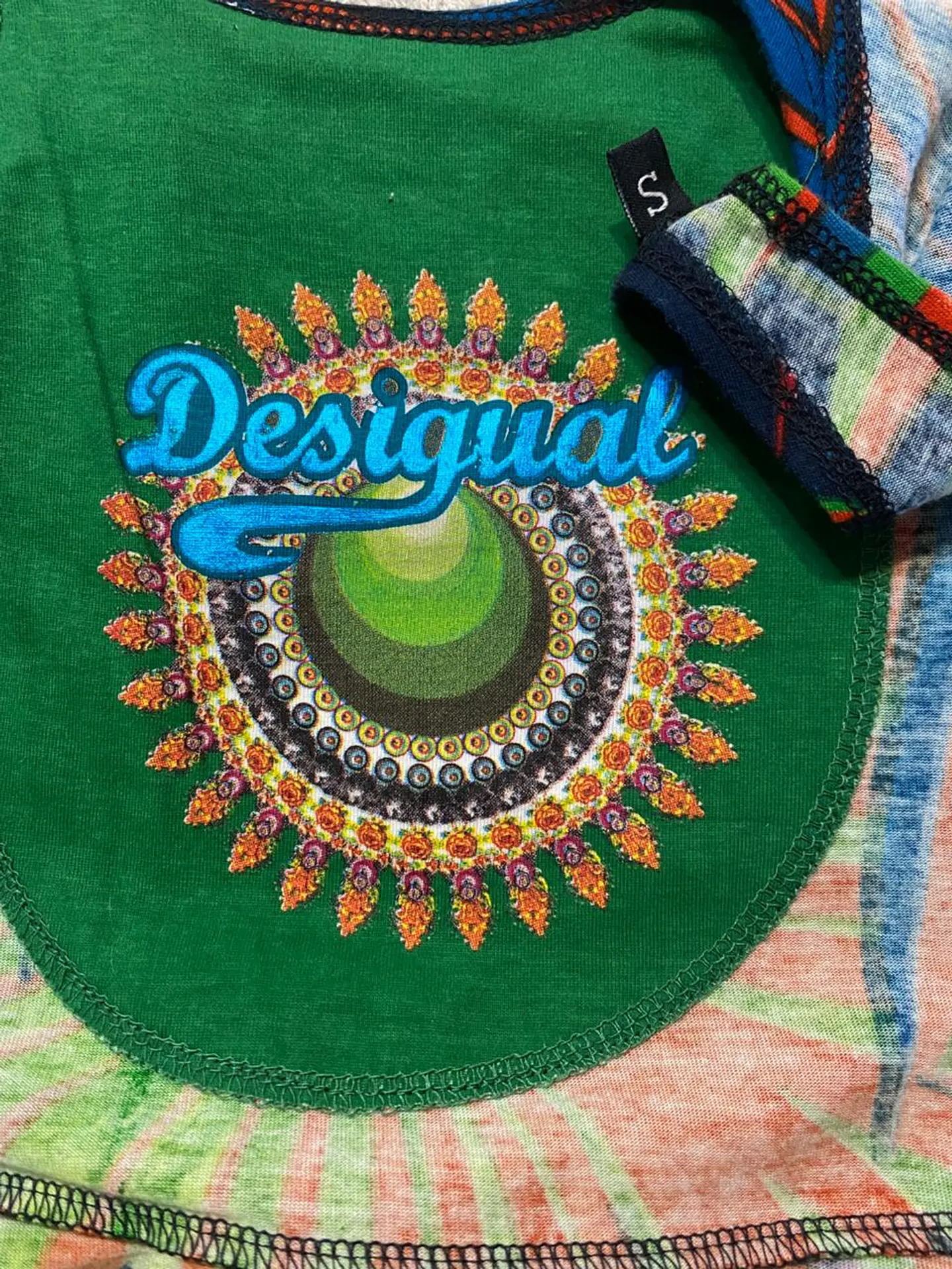 Vestido Desigual Estampado Multicolor Mujer Talla S  7