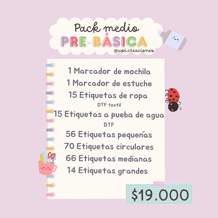 Etiquetas escolares pre-básica personalizadas 4