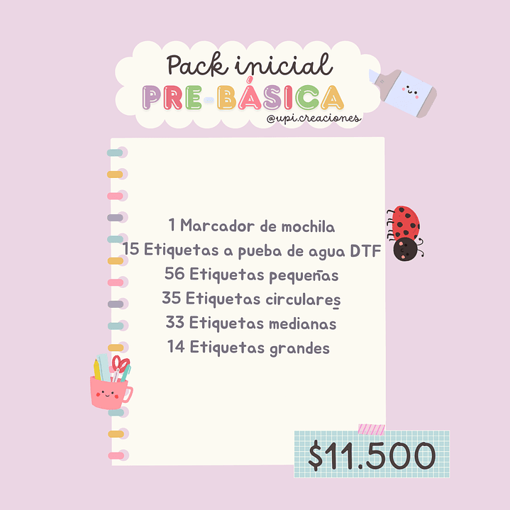 Etiquetas escolares pre-básica personalizadas 5