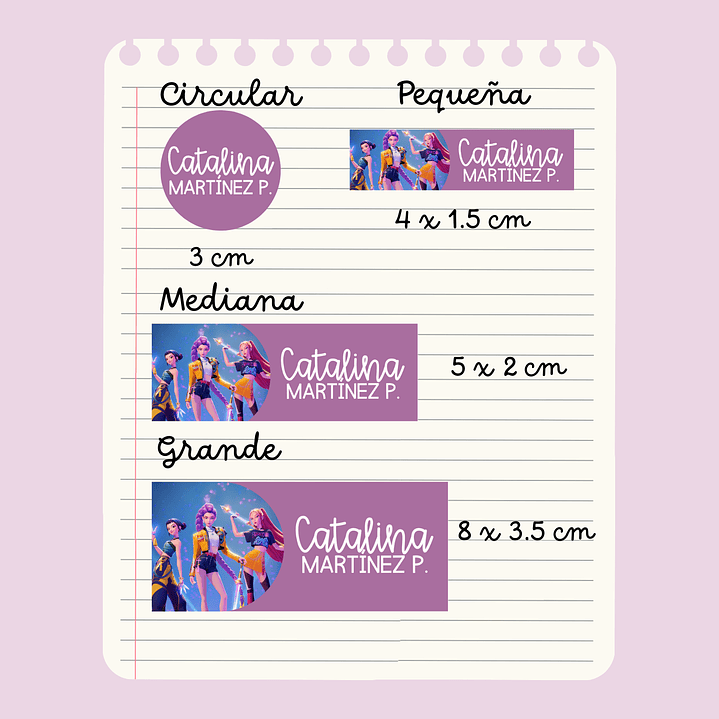 Etiquetas escolares pre-básica personalizadas 2