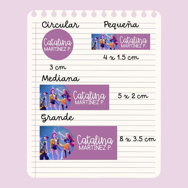 Etiquetas escolares pre-básica personalizadas 2