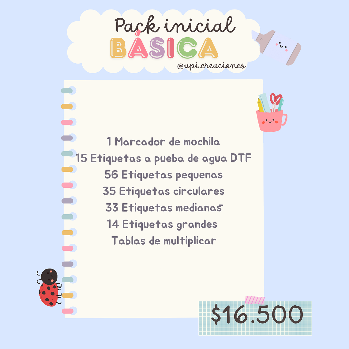 Etiquetas escolares básica personalizadas 5
