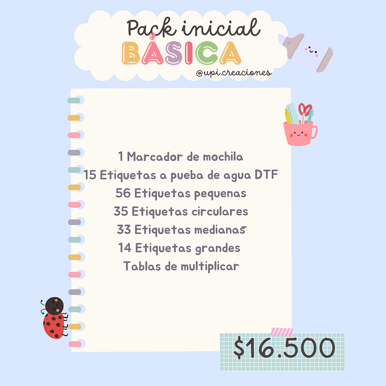 Etiquetas escolares básica personalizadas 5