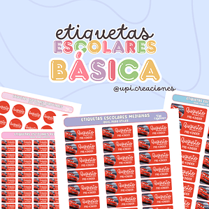 Etiquetas escolares básica personalizadas