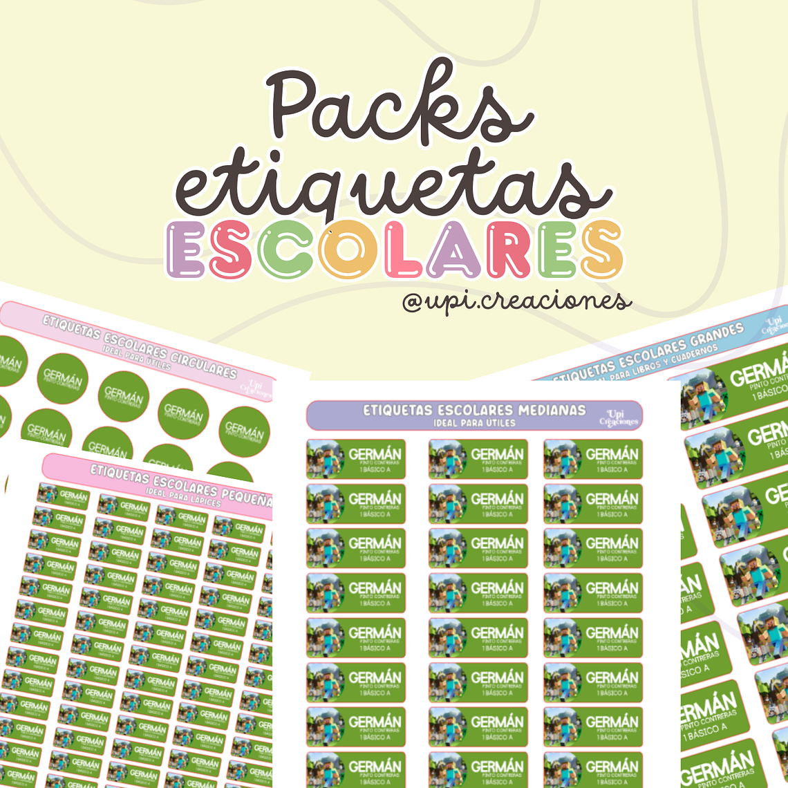 Etiquetas escolares personalizadas 1