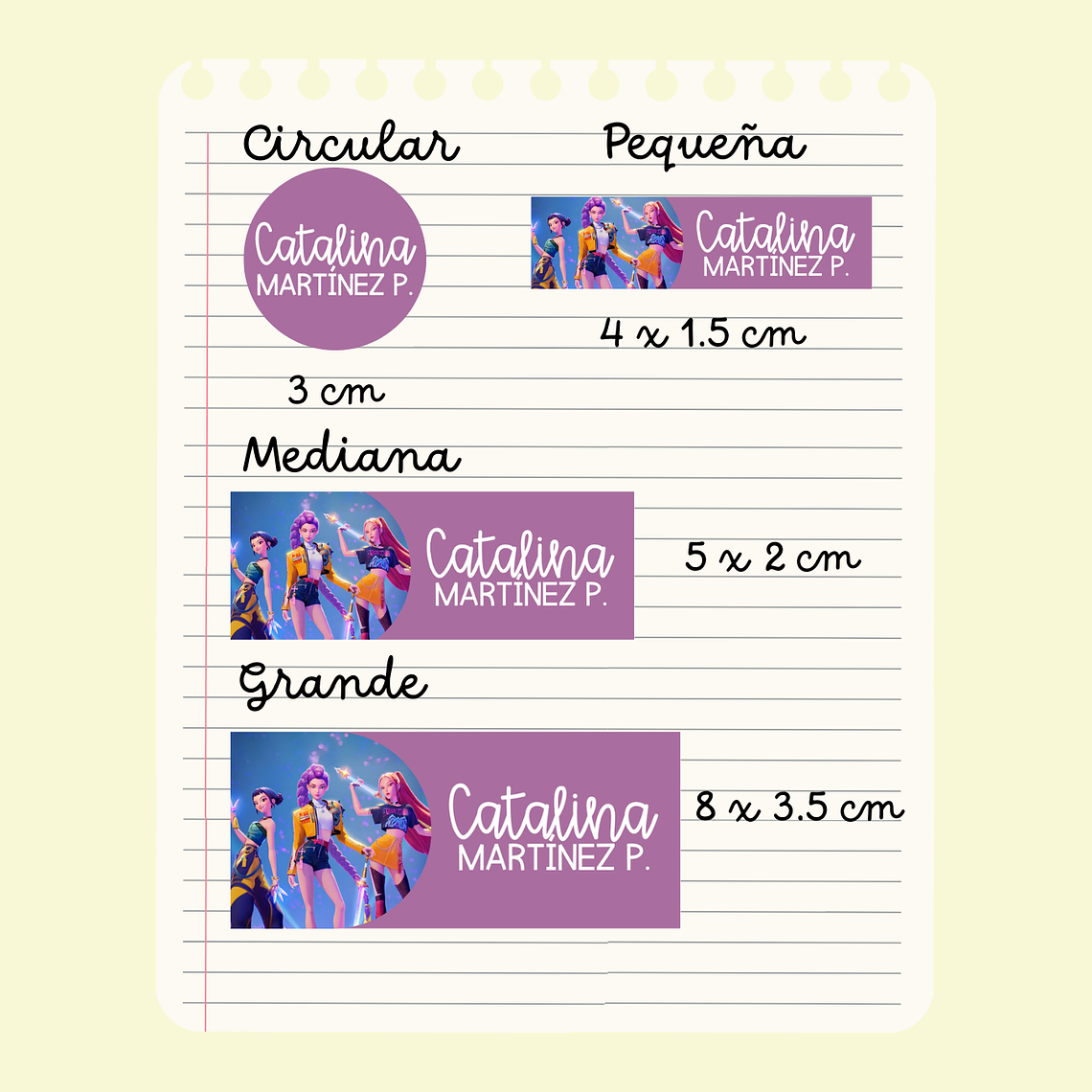 Etiquetas escolares personalizadas 2