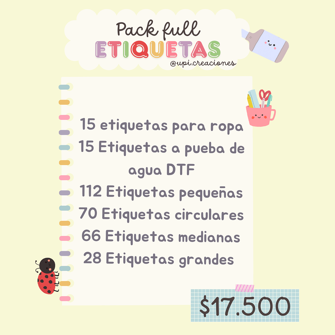 Etiquetas escolares personalizadas 3