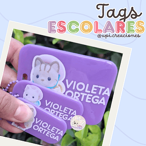 Tags Escolares de Acrílico