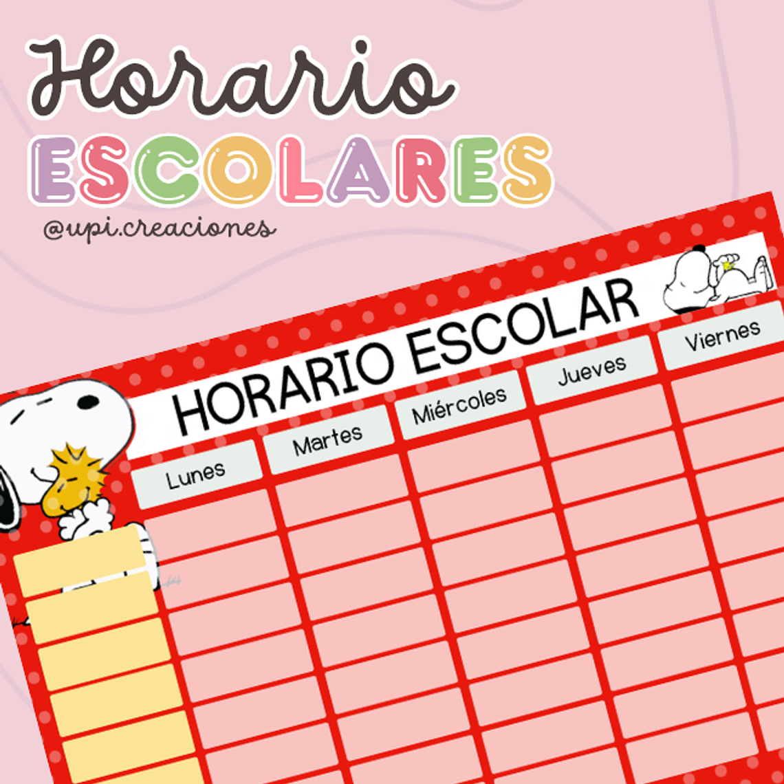 Horario Escolar Imantado Laminado 1