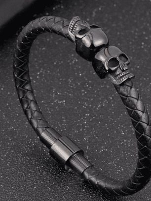 Pulsera 2 Calaveras Negras