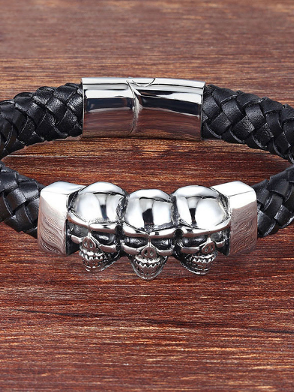 Pulsera 3 Calaveras Silver 1