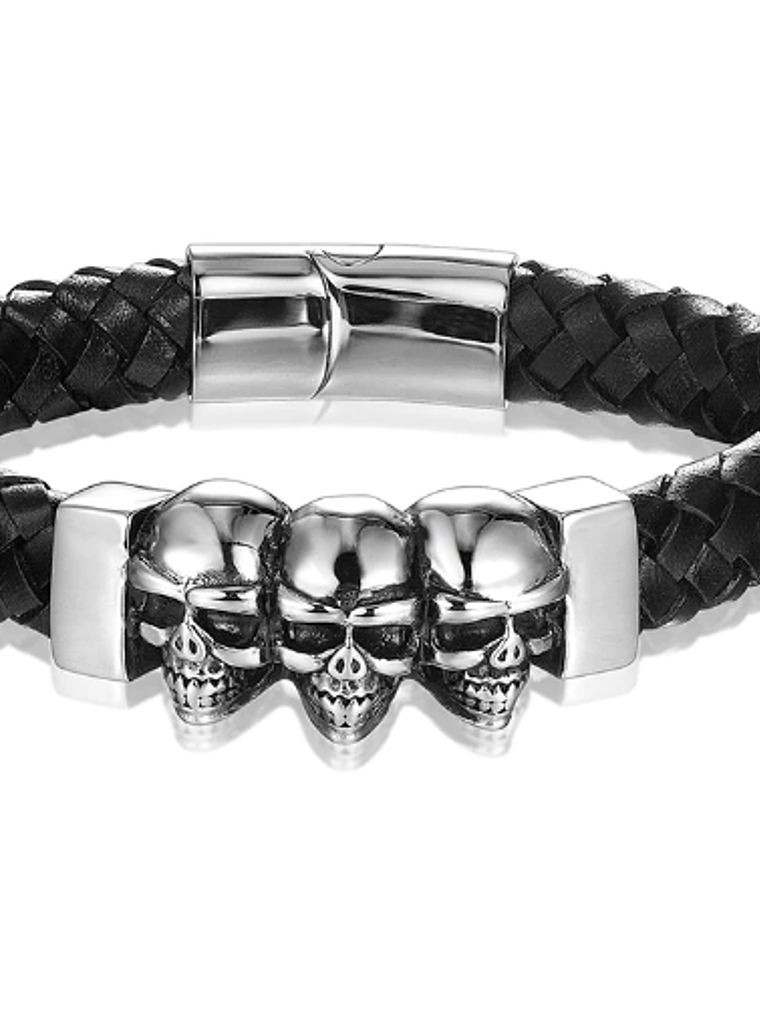 Pulsera 3 Calaveras Silver 2