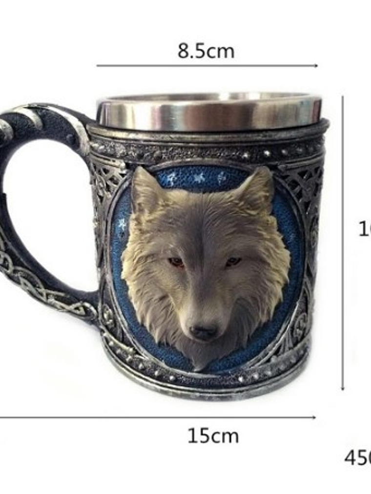 Jarra Vikinga 400ml Lobo Game of Thrones- Shopero Mug  4