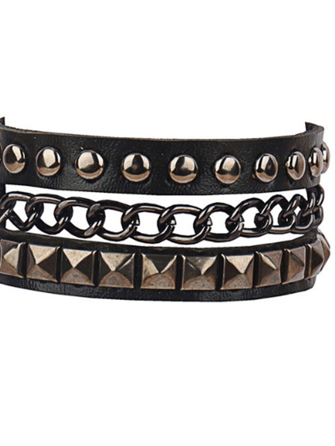 Brazalete ecocuero cadena y tachas 1