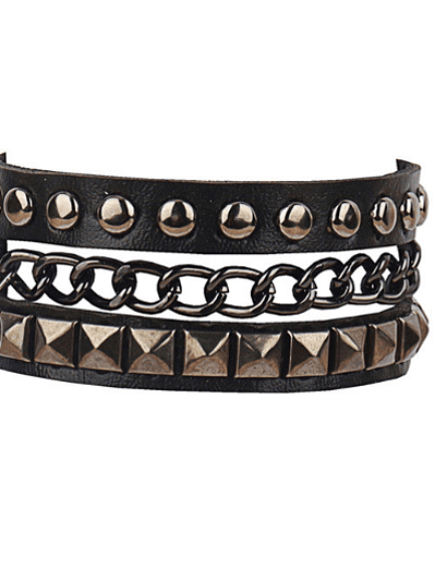 Brazalete ecocuero cadena y tachas