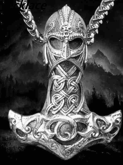 Collar Vikingo con colgante Mjolnir simple