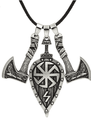 Collar con colgante hachas vikingas