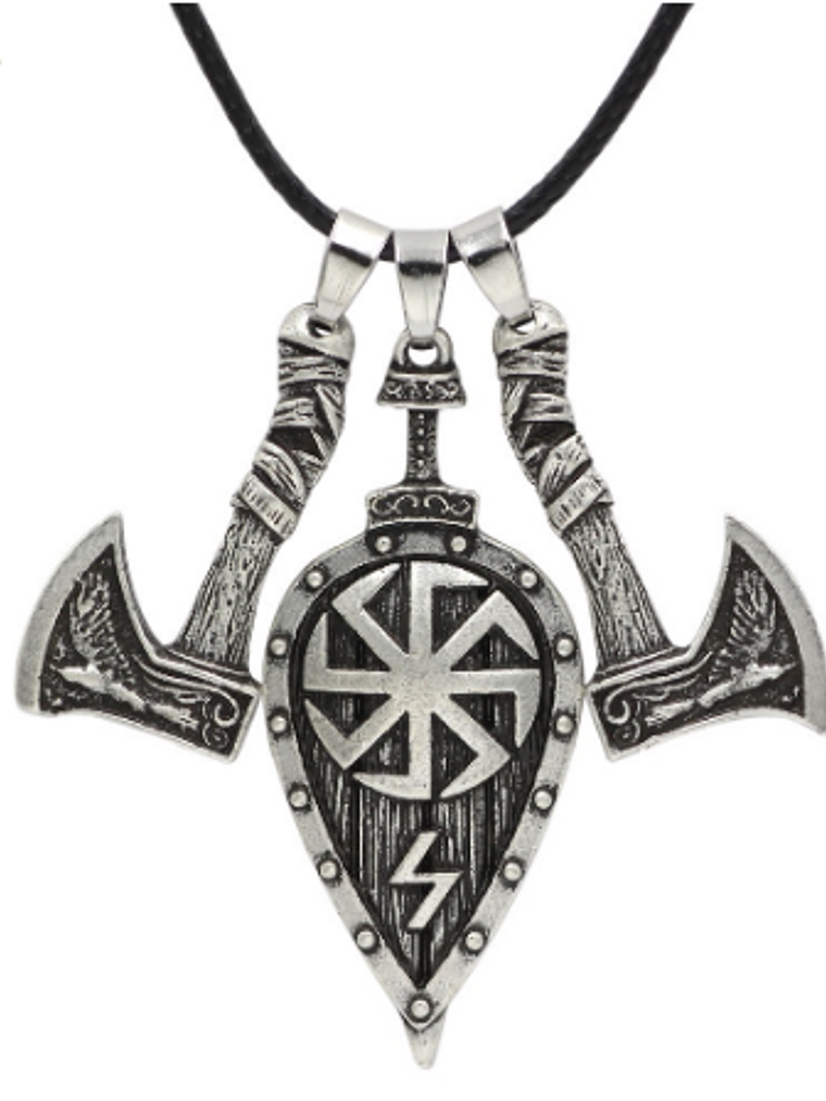 Collar con colgante hachas vikingas 1