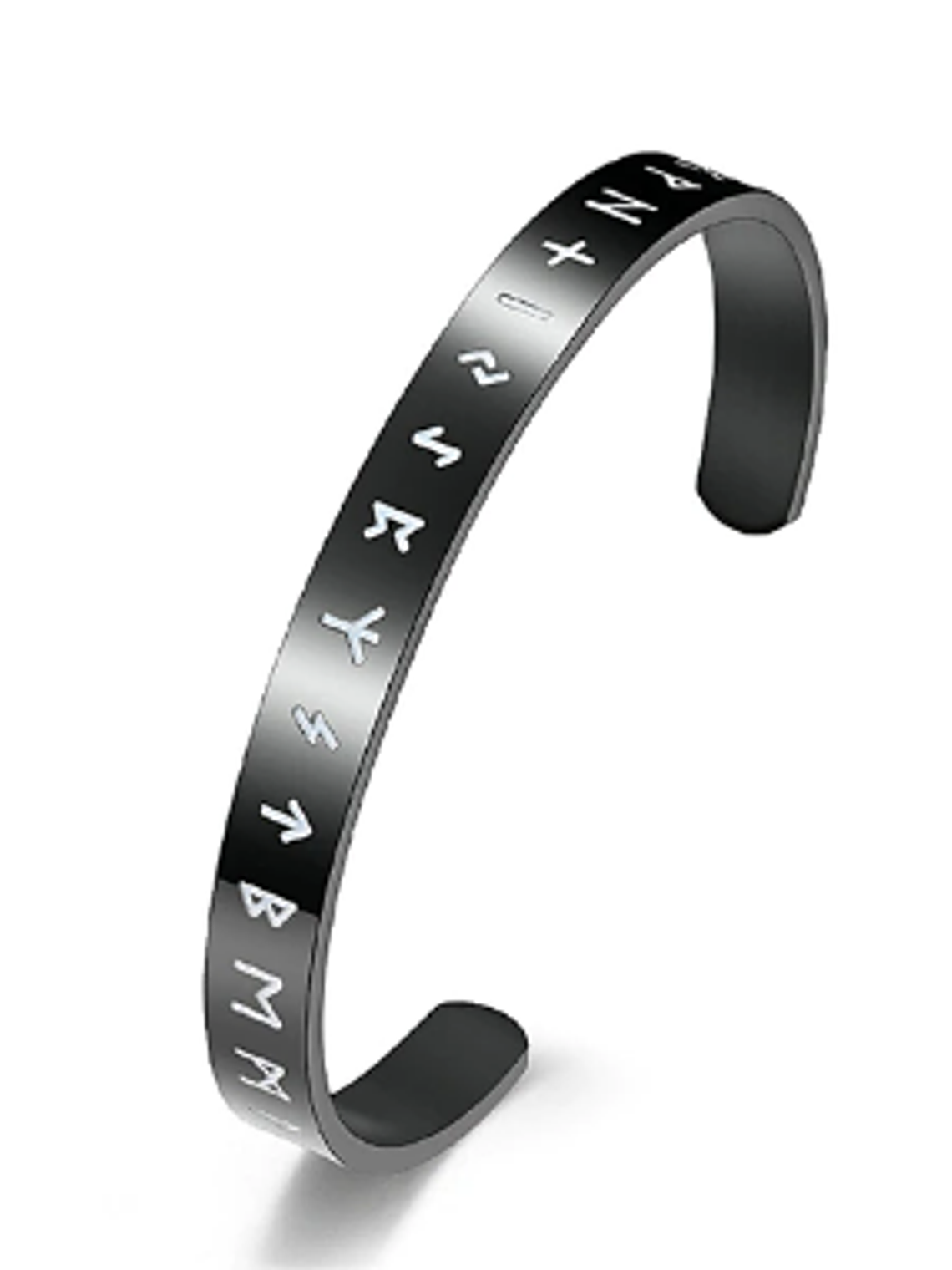 Brazalete Bangle Vikingo Acero -Runas hvit 1