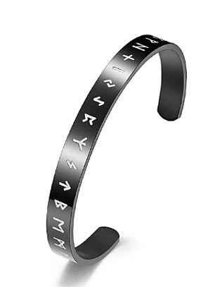 Brazalete Bangle Vikingo Acero -Runas hvit