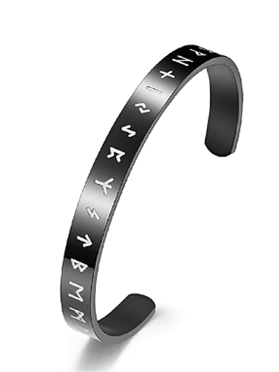 Brazalete Bangle Vikingo Acero -Runas hvit