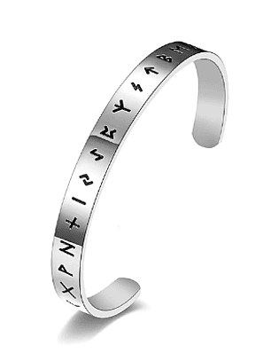 Brazalete Bangle Vikingo Acero -Runas Libres