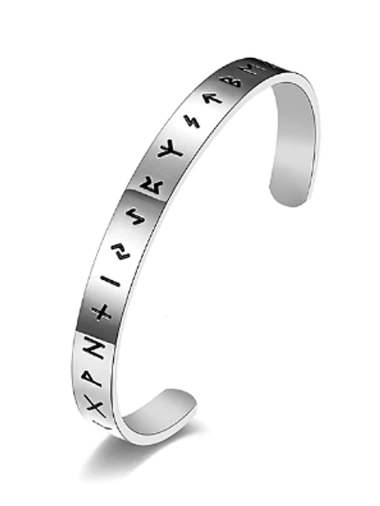 Brazalete Bangle Vikingo Acero -Runas Libres 1