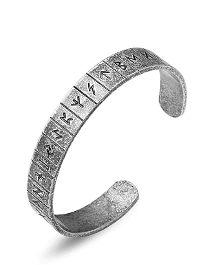 Brazalate Bangle Vikingo Acero -Runas Enmarcadas