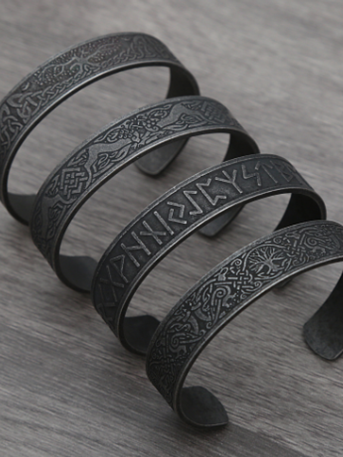 Brazalete Bangle Vikingo Acero - Diseños Metal Envejecido 1