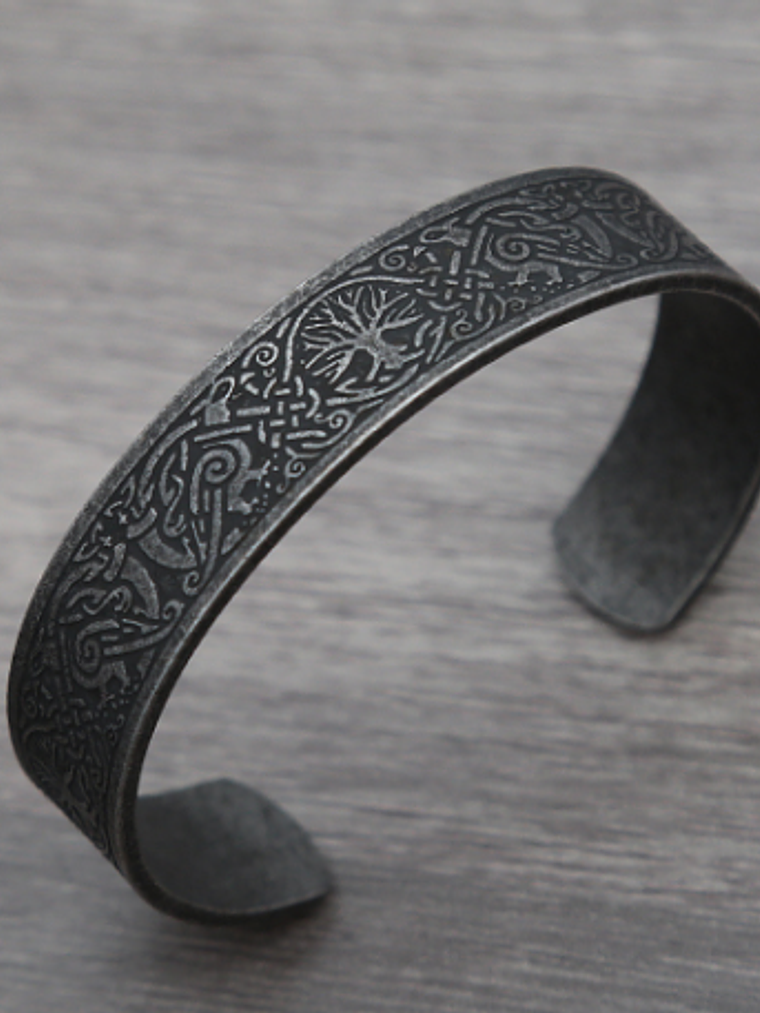 Brazalete Bangle Vikingo Acero - Diseños Metal Envejecido 3