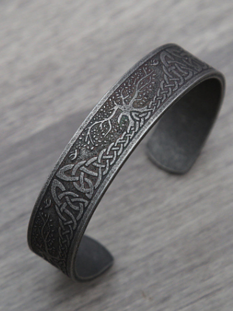 Brazalete Bangle Vikingo Acero - Diseños Metal Envejecido 4