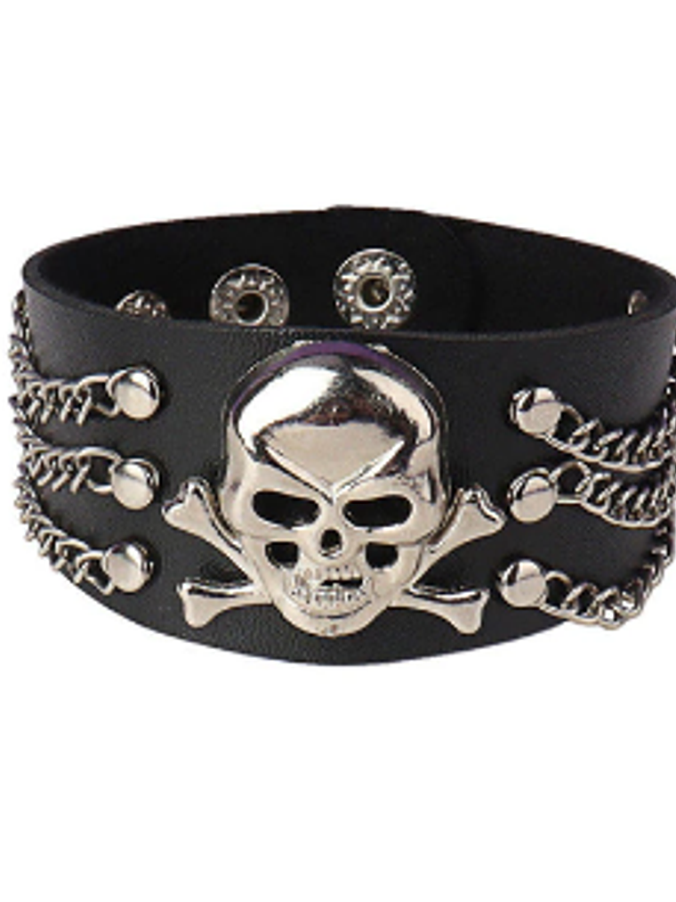 Brazalete ecocuero Big skull 1