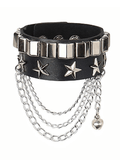 Brazalete ecocuero tachas y estrellas