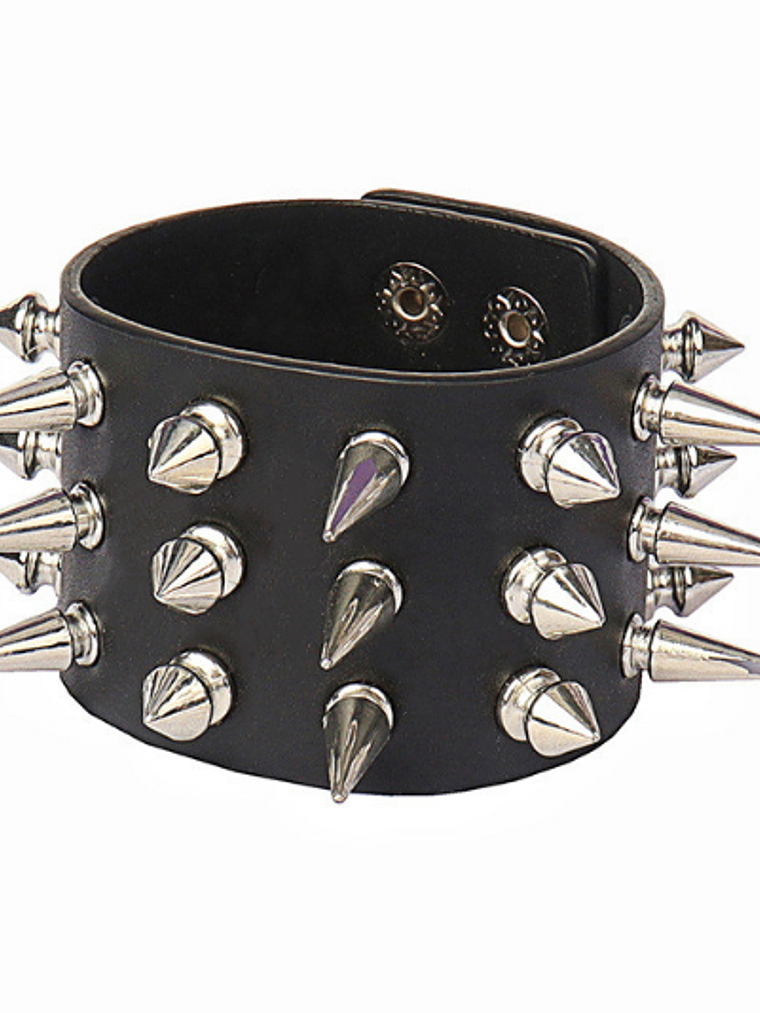 Brazalete ecocuero Spikes tres líneas 1