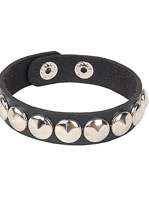 Brazalete ecocuero  tachas redondas una línea