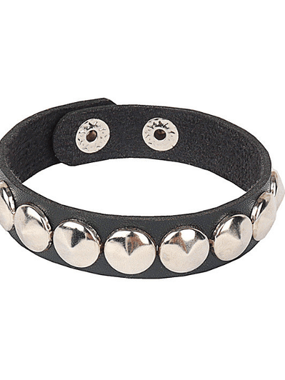 Brazalete ecocuero  tachas redondas una línea