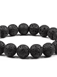 Pulsera piedra volcánica negra 10mm minimalista - Miniatura 1