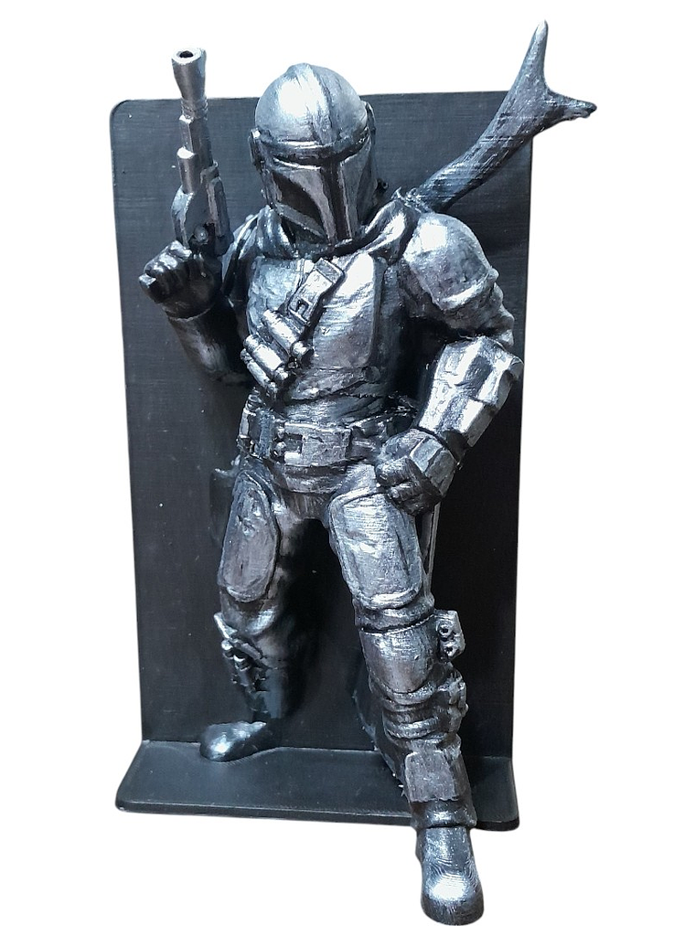 Sujetalibros Mandalorian y Grogu 17cm alto 6