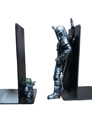 Sujetalibros Mandalorian y Grogu 17cm alto