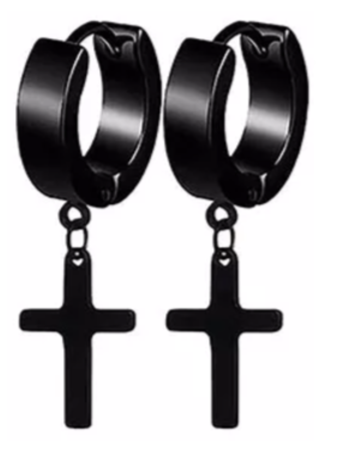 Aro acero - Clicker-negro colgante cruz 1