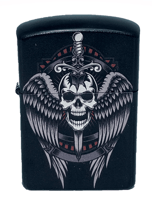 Encendedor bencina Calavera espada
