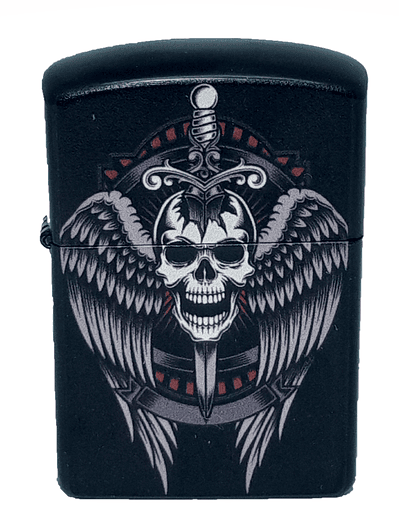 Encendedor bencina Calavera espada