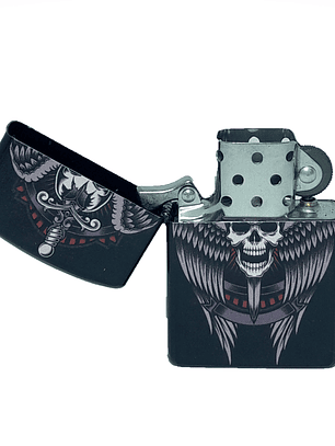 Encendedor bencina Calavera espada