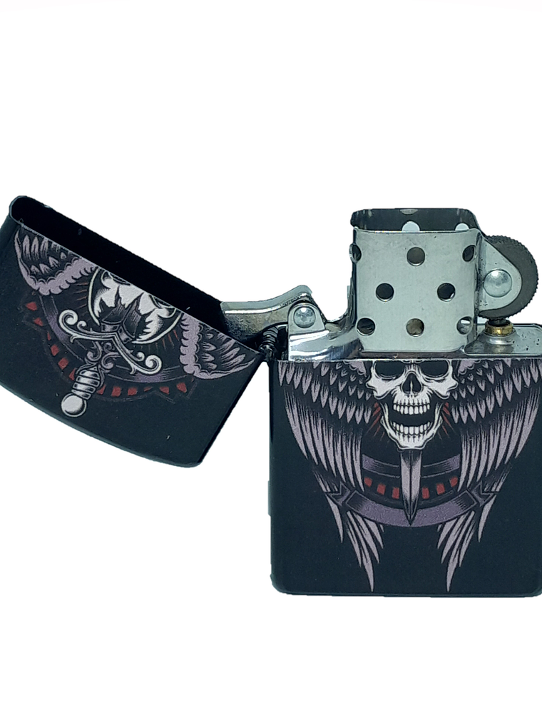 Encendedor bencina Calavera espada 2