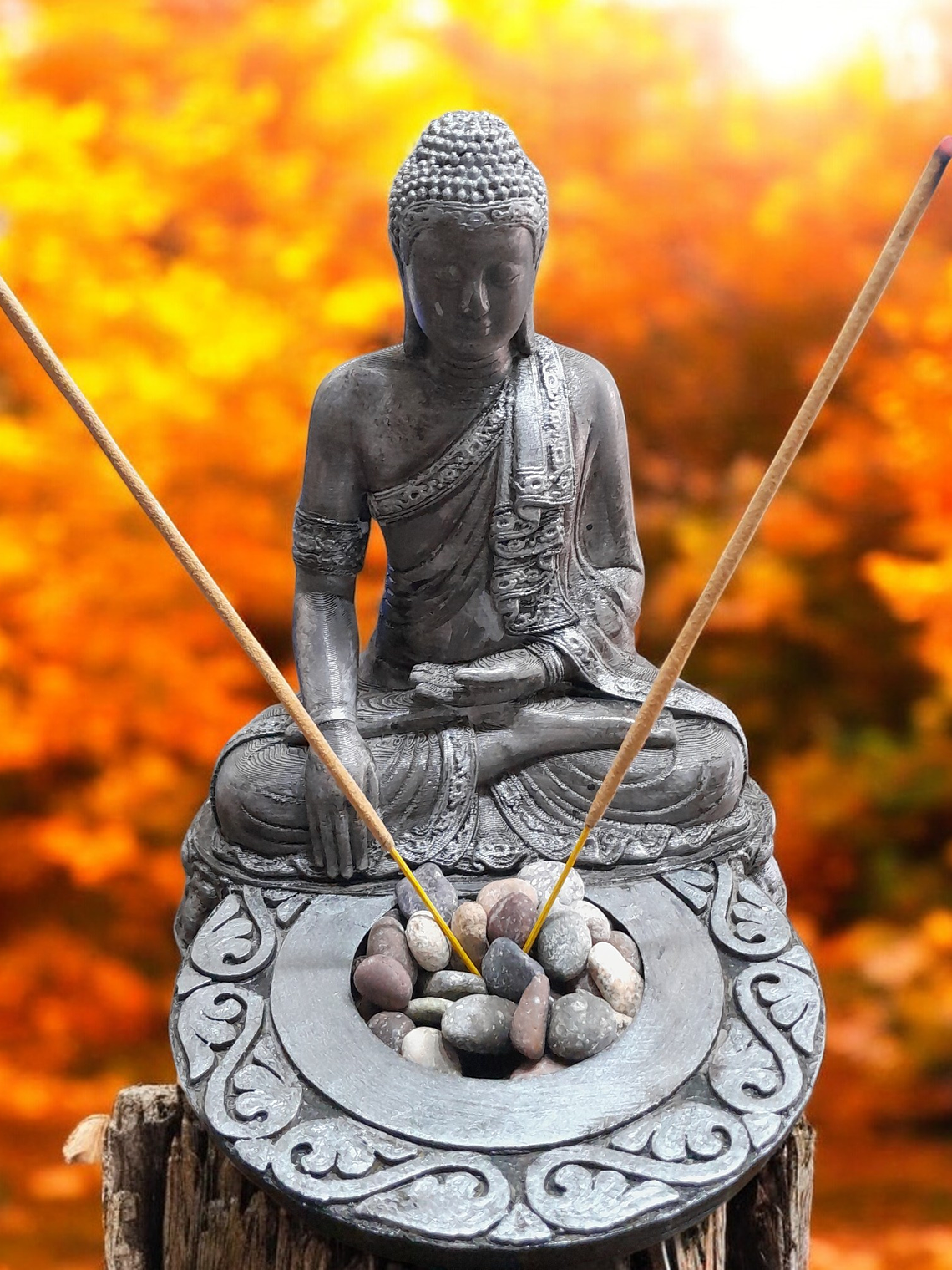 Buda Siddharta Gautama Porta Incienso 20cm 8